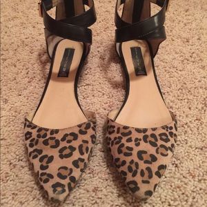 Steve Madden Leopard Ankle Strap Flats